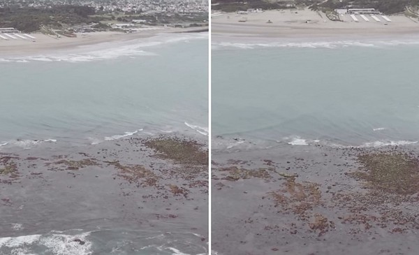 El mar se retiró y dejó una isla frente al Faro