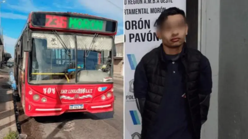 Robó un colectivo, fichó y lo frenaron en el recorrido