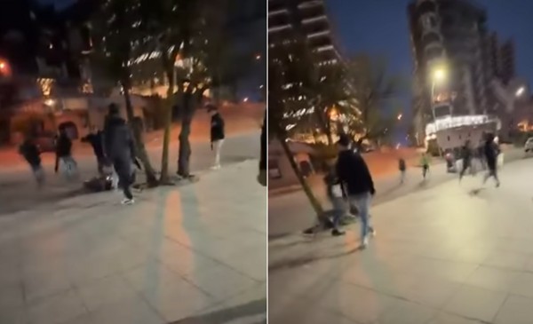 Diez contra una moto, de madrugada y frente al mar