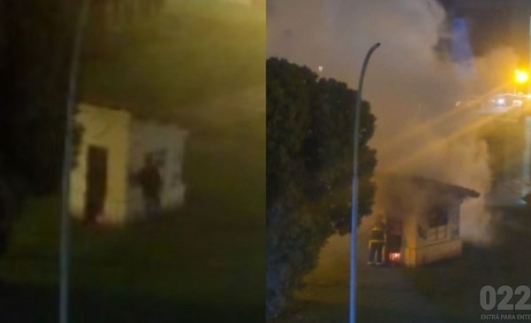 Prendieron fuego una casilla en Plaza España a plena tarde