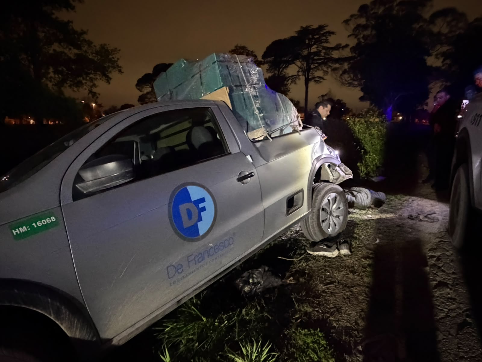 Robó una Saveiro, huyó y terminó en una zanja