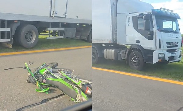 Murió un motociclista tras ser embestido por un camión en ruta 226