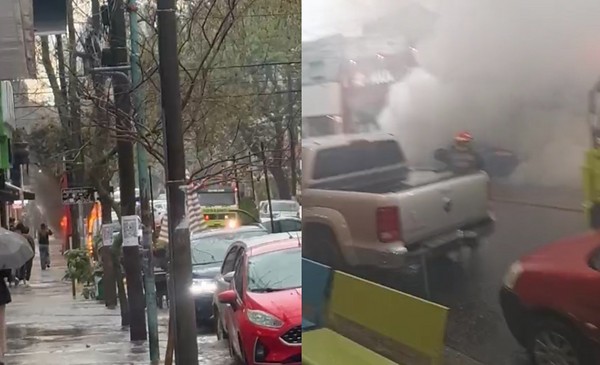 Un auto ardió en Güemes y frenó la tarde comercial